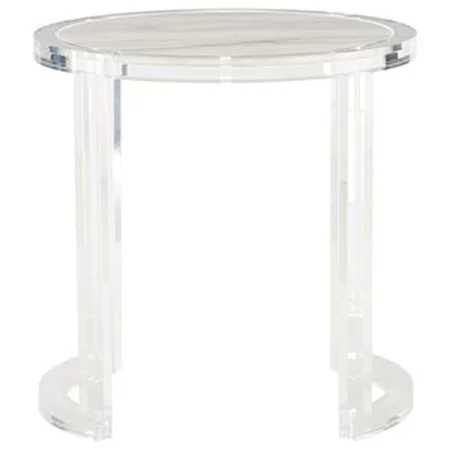 End Table with Jazz White Marble Top
